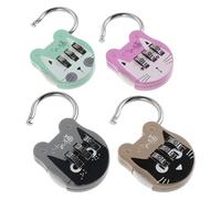 GRIRIW 4pièces Cadenas à Code Mignon pour Casier Lot de Petits Cadenas Cartoon Résistants Pluie et Températures Verrou Compact pour Casier École Gym Sacoche et Placard