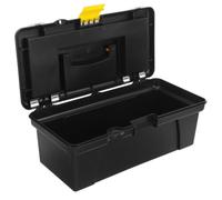GRIRIW Boîte à Outils Robuste en Plastique Noire pour Voiture, Grand Format | Rangement Portable à Boucle de Sécurité, pour Outils Électriques et Pièces de Taille Moyenne