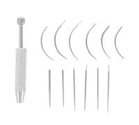 GRIRIW Kit de Perçage Oreille en Acier Inoxydable Aiguilles Filetées, Outil Solide et Facile à Utiliser pour Bijoux Corporels Argentés, Débutants et Professionnels