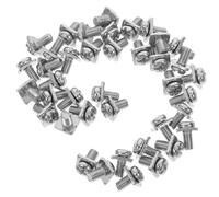 GRIRIW Lot de 40 Set de Set de Vis à Fente Carrée Nickelées avec Rondelle Carrée pour Bornier à Vis et Connecteur Électrique, Acier Carbone, Compatible avec Interrupteurs