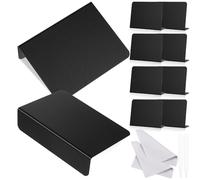 GRIRIW Lot de Set de Mini Ardoises Noires 75mm avec 2 Marqueurs Blancs et 2 Chiffons de Nettoyage en Plastique Facile à Utiliser pour Bureau et Maison