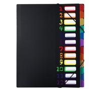 GRIRIW Pochette Plastique A4 Multi-couches Arc-en-ciel pour Dossiers, Porte Documents Compartiments Colorés, Bureau et Organisation