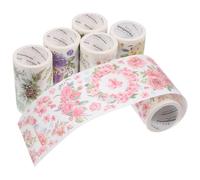GRIRIW Ruban Adhésif Washi Décoratif et Créatif Fleurs 6 Rouleaux 2m par Rouleau sans Résidu Sûr à Utiliser Plusieurs styles pour Scrapbooking DIY pour Décoration Plusieurs styles