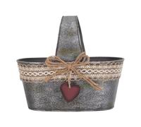 GRIRIW Seau à Fleurs en Fer Rétro, Jardinière D'extérieur en Métal Galvanisé, Style Rustique et Vintage, Seau, pour Plantes et Herbes, Décoration de Bureau et Centre de Table de Noël