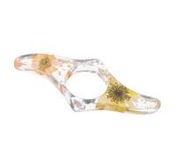 GRIRIW Support de Page Pouce en Plastique Fleur en Résine, Porte-pages Décoratif Jaune Orangé, Petit Ouvre-livre Pratique pour Lecture Confortable, Accessoire pour Étudiants