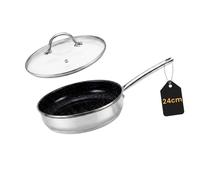Venteo Sauteuse avec couvercle en inox KITCHENPRO Revêtement céramique antiadhésif - Adaptée à tous les feux induction/vitro céramique/électricité/gaz - Différentes tailles 24/28cm