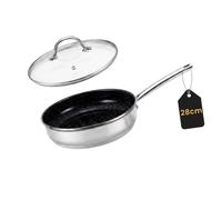 Sauteuse avec couvercle en inox KITCHENPRO - VENTEO - Revêtement céramique antiadhésif - Adaptée à tous les feux induction/vitro céramique/électricité/gaz - Différentes tailles 24/28cm - Noir
