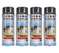 Gris Anthracite Brillante Lot 4 Bombes spray Peinture en Aérosol 4x400ml séchage rapide