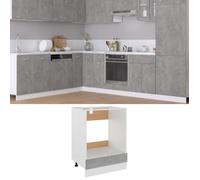 (Gris)Armoire à four,Buffet bas - Espace rangement optimal, Lyon Gris béton 60x46x81,5 cm 153978