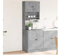(Gris)Armoire de cuisine,Buffet bas - Espace rangement optimal, gris béton 60x50x180 cm bois ingénierie 133851