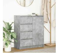 Gris Buffet de rangement - Vitrine bahut - armoire console Pour cuisine, avec tiroirs gris béton 71 x 35 x 84cm - Bois d'ingénierie