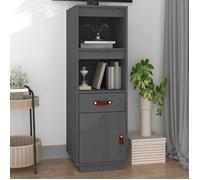 Gris Buffet haut/Cabinet de rangement - CLOUD - Highboard/Commode haute/Vaisselier - Gris 34x40x108 5cm Bois massif de pin L6298