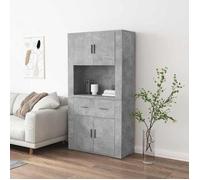 Gris Buffet haut Gris béton Bois d'ingénierie - Vaisselier H4044