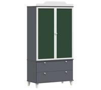 Gris Cabinet chambre - CLARENCE - Placard - Tableau Noir avec porte Gris et blanc Bois d'ingénierie LV1656