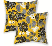 Gris Coussin Exterieur Impermeable 30x30 cm, Velours Housse de Coussin Exterieur pour Salon de Jardin, Orange Taies D'oreillers Canapé Decoratif Lot de 2 pour Canapé Balcon Terrasse Patio Salon SJ-202