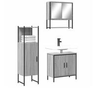 Gris Ensemble de meubles de salle de bain 3 pièces, SARAZYJ, ARMOIRE WC MODERNE, Sonoma gris E737