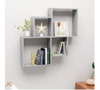 Gris Étagère D'entrée - design mural - Magnifique Étagère murale cube Gris béton 80x15x78 5cm Bois d’ingénierie CL7841449