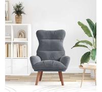 Gris Fauteuil relaxant - SOLOMON - Chaise salon - 1 personne - Gris foncé 69x74x93 cm Velours FF4973