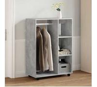 Gris Garde-robe Gris béton 80x40x110 cm Bois d’ingénierie - Armoires H8845