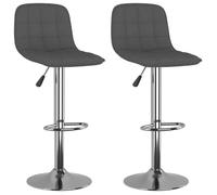 Gris Lot de 2 Chaises fauteuil - Tabourets de bar - design ergonomique - gris foncé tissu @EU3078300