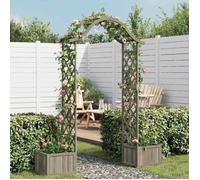 Gris Pergola de jardin avec jardinière Gris Bois pin massif - Arches treillages & pergolas de jardin H3905