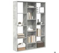 Gris Séparateur de pièce - MANGO - Bibliothèque Salon - Gris béton Bois d’ingénierie 100x24x140 cm CC2