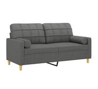 Gris SOFA - PHSH - Canapé 2 places - contemporain - avec oreillers gris foncé 140 cm tissu - C1135