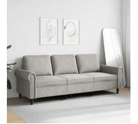 Gris SOFA - PHSH - Canapé avec 3 places - contemporain - Gris clair 180 cm Velours C1827