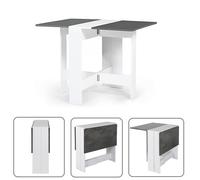 GRIS Table à Manger Pliable pour 2-4 personnes, Willonin® Console pliante pour petite espace, Modulable et Gain de place