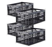 Grizzly Lot de 4 Caisse de Rangement Pliante - Boîte pliable - Empilables - 32 L
