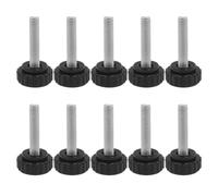 Grobo 10 boutons de serrage moletés m6 x 25mm vis à molette filetée en acier inoxydable, diamètre de la tête 22mm, pour accessoires de presse de machines
