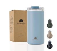 Groenenberg Mug isotherme 350 ou 473 ml | Thermos café 100% anti-fuite | Garde au chaud pendant au moins 4h | Tasse isotherme en acier inox recyclé (Sky, 473 ml)