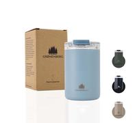 Groenenberg Mug isotherme 350 ou 473 ml | Thermos café 100% anti-fuite | Garde au chaud pendant au moins 4h | Tasse isotherme en acier inox recyclé (Sky, 350 ml)