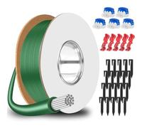 GROFIS 50m Cable Robot Tondeuse + 25 Piquets de Fixation + 5 Connecteurs de Câble + 5 Connecteur de Dérivation en T, Kit de Accessoires de Fil de Délimitation pour Câble de Recherche, Compatible Worx