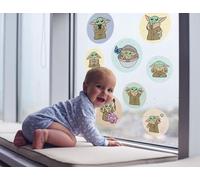 Grogu Padawan Bubbles Lot de 2 planches de stickers pour fenêtre Motif bulles de Padawan 30 x 30 cm