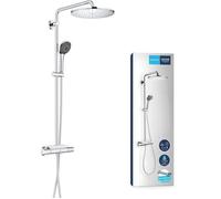 GROHE Colonne de douche avec mitigeur thermostatique Vitalio System 310, tablette incluse, tête de douche 310mm, barre orientable, douchette Vitalio Joy 310 3 jets, chromé, 26401001 (Import Allemagne)