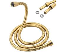 Grohe 28143001 Flexible de douche longue durée en métal avec insert en laiton et écrou Compatible avec toutes les séries de douche GROHE Doré 150 cm