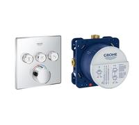 Grohe 29149000 Smartcontrol Mitigeur Encastrés 3 Sorties, Chrome & Corps encastré universel 1/2 Rapido SmartBox 35600000, Laiton, Bleu
