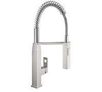 GROHE Mitigeur évier Eurocube 31395DC0 SuperSteel monocommandé bec en C douchette professionnelle