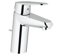 Grohe 3319020E Eurodisc Cosmopolitan Mitigeur lavabo Ecojoy Argent | Robinet salle de bain avec outil 3en1, débit et température limitables, montage facile sur lavabo (chrome, 3319020E)