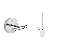 GROHE 40463001 BauCosmopolitan Porte-Balai de WC, Chrome & 40461001 BauCosmopolitan Patère Murale, Chrome