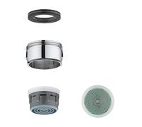 GROHE 48159000 Aérateurs pour robinet, Chromé | Régulateur de jet à installer, anti-éclaboussures, remplacement facile (chrome, 48159000)