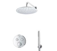 Grohe - Adema Rise ensemble de douche pluie - douche de tête Ø 25 cm - bras mural courbé 20 cm - douchette bâton - 2 fonctions - chrome sw105953 SW104917 SW720559 SW696252 SW542643 SW49