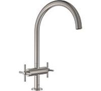 Grohe Atrio 2 poignées 30362DC0 supersteel, avec bec C avec mousseur