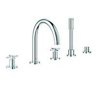 Grohe Atrio Combinaison de baignoire 5 trous 29408000 avec poignées croisées, chromé