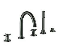 Grohe Atrio Combinaison de baignoire 5 trous 29408AL0 avec poignées en croix, graphite dur brossé