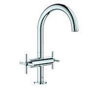 Grohe Atrio lavabo taille L 21019003 chromé, avec poignées croisées, set de vidage