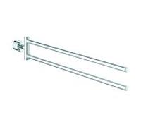 Grohe Atrio porte-serviettes 40308003 chromé , 2 bras, pivotante , fixation cachée