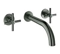 Grohe Atrio Robinetterie de lavabo 3 trous 20661AL0 montage mural, graphite dur brossé