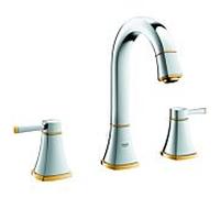 Grohe avec garniture de vidage , raccord à 3 trous Grandera 20389IG0 chromé or, avec garniture de vidage , bec de 264 mm